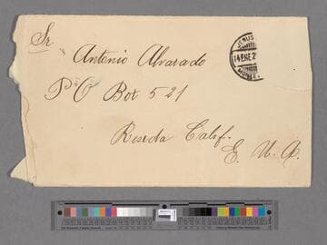 Letter from Ysidro Alvarado (La Sandia) to Antonio Alvarado (Reseda, California)