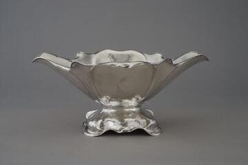 Planished silver centerpiece bowl