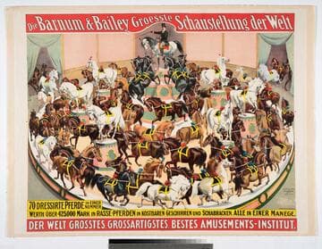 Die Barnum & Bailey groesste schaustellung der welt :  70 dressirte pferde in einer nummer