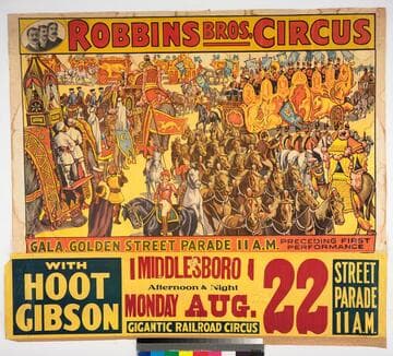 Robbins Bros. Circus : gala, golden street parade 11 a.m. preceding first performance