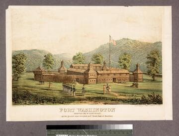 Fort Washington erected 1790 in Cincinnati. On the ground now occupied as 3rd Street, east of Broadway