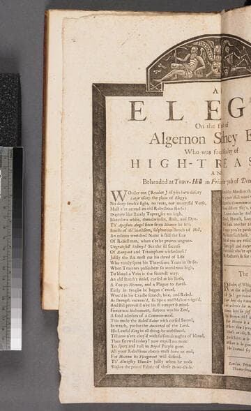 An elegy on the death of Algernon Sidney Esq  who was found guilty of high-treason, and beheaded at Tower-Hill on Friday the 7th of December, 1683