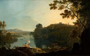 River Scene: Bathers and Cattle