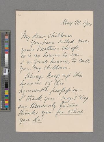 Florence Nightingale letter to "My Dear Children", 1900