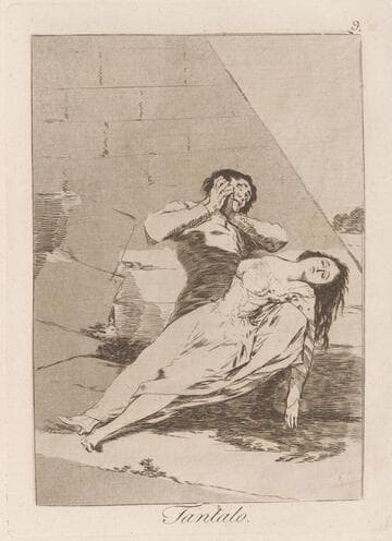 Tantalus (Tantalo), Plate 9 from Los Caprichos