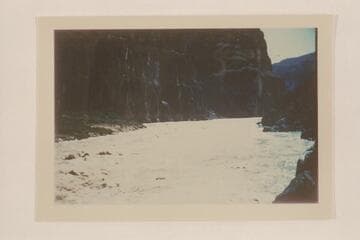 Inboard motorboat beyond the point at end of run of Vulcan Rapid