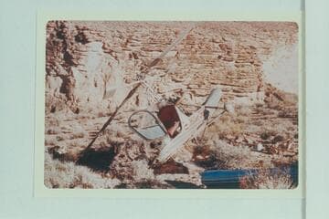 The Hillercopter wrecked just above the rim of the inner gorge