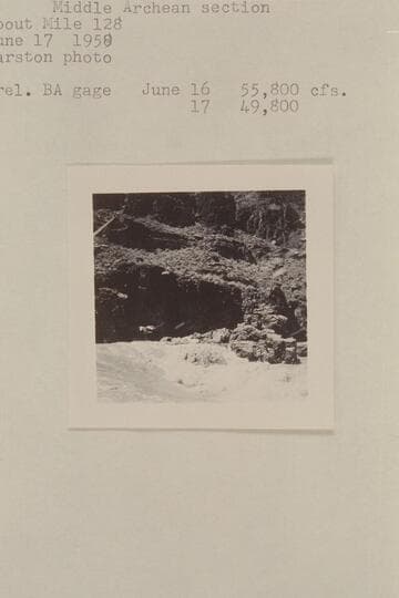 Current pouring over block of Archean rock in Middle Archean section.  About Mile 128