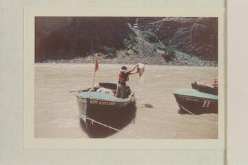 Vee Bodrero bails the "Kitty" after her run of Vulcan Rapid.  Approximate gauge:  36,000 cfs