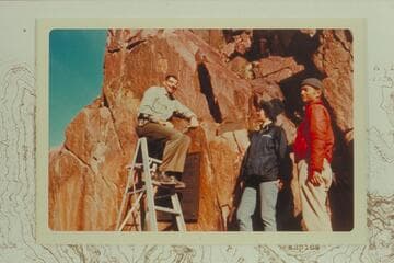 Jim Bailey; Frankie Strathairn; Harvey Butchart.  Placing of 1934 plaque at Separation Canyon
