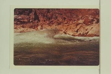 Buzz Belknap in Turbocraft halfway down Gneiss Rapid