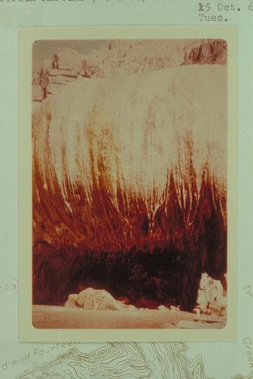 The travertine spring which creates a bowl.  Mile 212.8.  Tuesday.  Captioned M221 M219