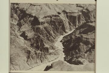 Suspension bridge and mouth of Bright Angel Creek