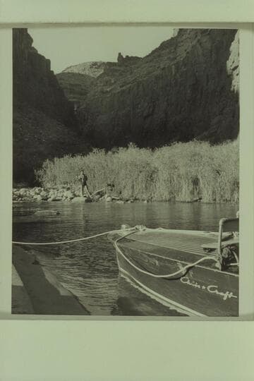 Marston fishing the lagoon at the mouth of Tapeats Creek.  The motorboat in the foreground