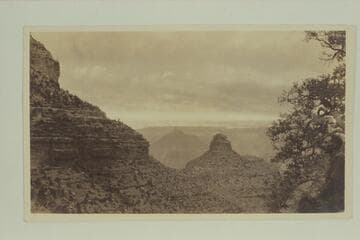 Battleship Mountain from head of Bright Angel Trail.  George Bauwens collection, 1917-1918