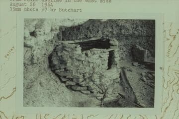 Dwelling on lower level.  Ruins at base of Kaibab Formation north 1 1/2 miles from Point Sublime in the east side