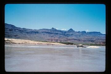 Bu[reau of] Rec[lamation] boat on sand near Pierces Ferry