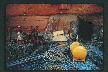 Tunnel entrance; M.C. dam site
