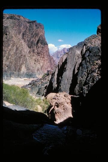Up river from cave at Travertine Creek