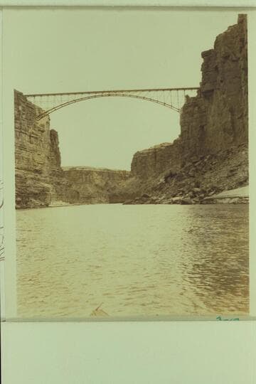 Downriver to highway bridge which spans Marble Canyon at Mile 4 1/2