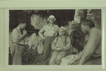 Russell Frazier, William Chryst, A. L. Inglesby and George Stone at the spring beneath Rainbow Bridge