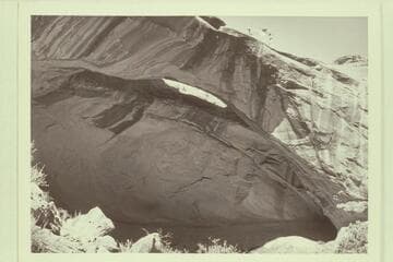 Natural bridge in easterly fork of Little Finger Canyon.  Masland has suggested the name, "Whitehat Bridge."