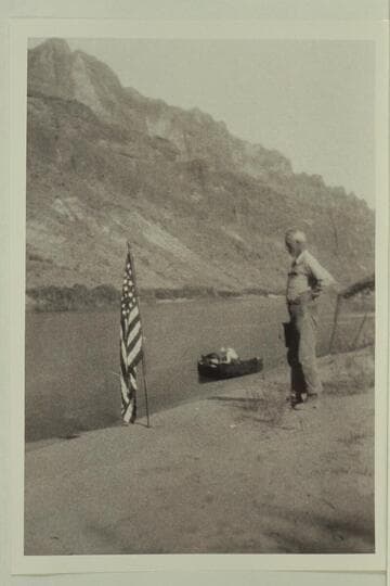 July 4, 1930 at Hole-in-the-Rock, Glen Canyon.  Dave Rust at right