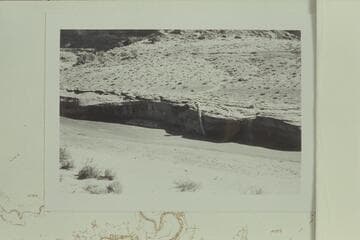 Standing gauge installed by U. S. Geological Survey at foot of Blacks Trail, Escalante River