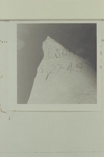 The "Aleson" name on a wall inside the Moqui house.  It is situated on the left bank of the Escalante, high in the alcoves of the wall; about 1 1/4 miles below 25 Mile Wash
