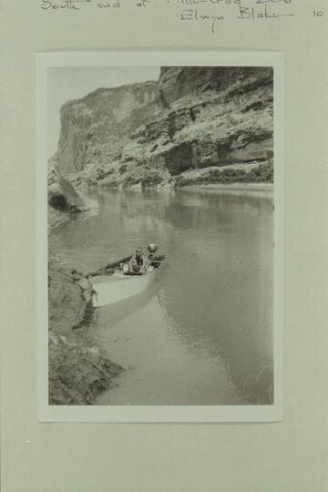 12 year-old Martin Blake, in the Blake motor-boat in Narrow Canyon