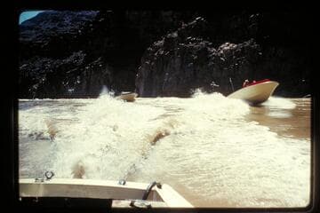 Two boats top 217 Mile, approximate gauge 20,000 cfs