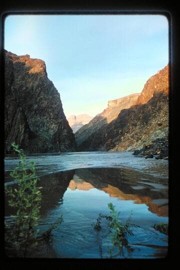 Up river from mouth of Travertine Creek
