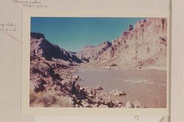 Tail of Rapid No. 1 and with Rapid No. 2 in distance.  Approximate gauge 25,000 cfs