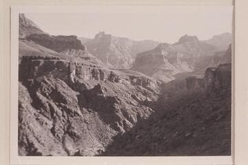 Up Hance Canyon from talus.  Sinking Ship on skyline at left