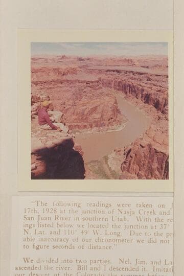 Ballard looks at the mouth of Nasja Creek and the San Juan
