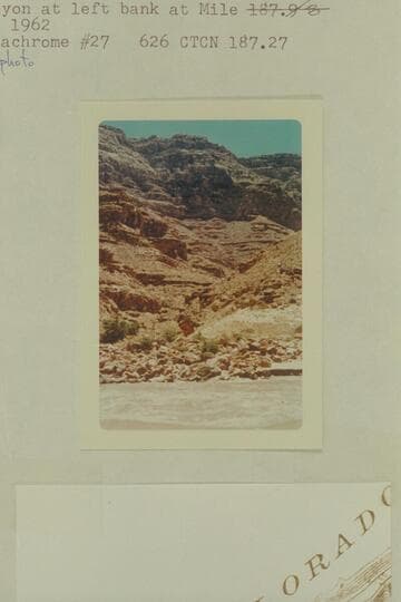 Side canyon at left bank at Mile 186.9