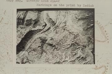 The area around Spanish Bottom.  The top of the print is south.  Markings on the print by Zodiak