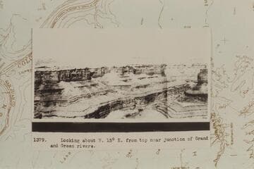 North 15 degrees East from the top near junction of Grand and Green Rivers