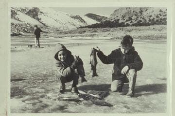 Ice Fishing; Flaming Gorge Reservoir.  Ashley National Forest