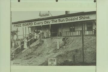 The famous Pilot Knob Hotel at Yuma.  Print copied for Dr. Steve Dolley in 1955