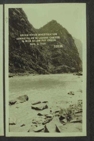 Green River Investigation:  Downstream in Ladore Canyon, 1/2 Mile below Pot Creek