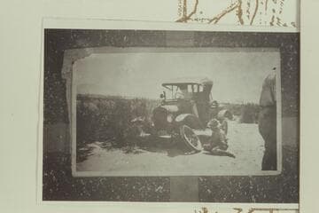 Repairing broken axle- scouting trip to locate Boulder Canyon Road and Government Camp by Bonelli Landing