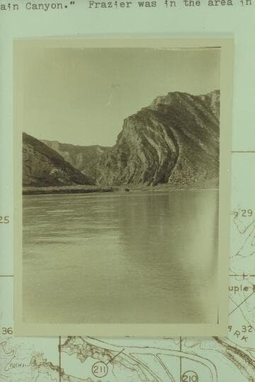 Head of Split Mountain Canyon.  Print from Eddy album.  The back of the print bears Frazier's writing, "Rainbow Park.  Head of Split Mountain Canyon."  Frazier was in the area in 1932