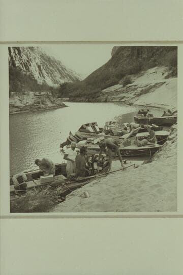 Marston-Disney craft in the lagoon at mouth of Separation Canyon