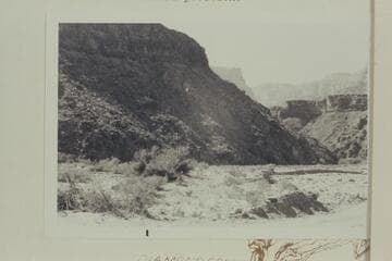 Background for photo of the Farlee Hotel at the mouth of Peach Springs Wash identified by Ken Sleight.  The site would be a short distance back and to the left of the camera position