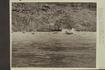 "Esmeralda II" in Mile 217 Rapid.  First complete transit of Grand Canyon by a motorboat