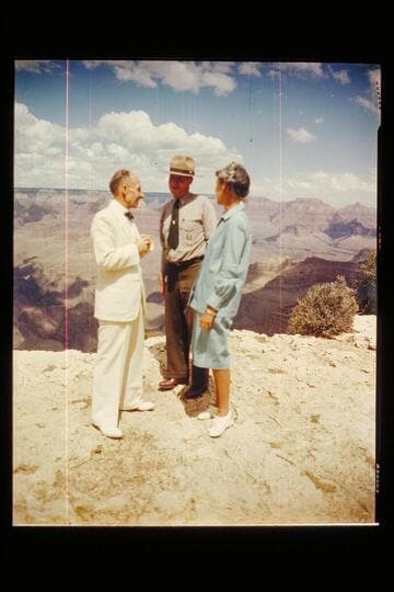 Emery Kolb, Bert Lauzon, Margaret Marston.  South Rim