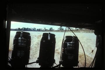 Three Mercury outboards powering the "Bert Loper" owned by OleJoBake [Joe Baker?]