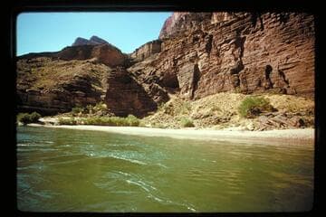 Cave and trail, Mile 137-138, left bank