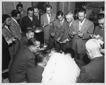 William Knowland and group in Y. C. Hong's office